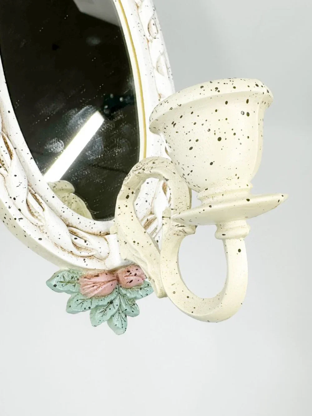 Vtg Burwood SET 4 Shelf Mirror Sconce Cottagecore English Victorian Country Rose